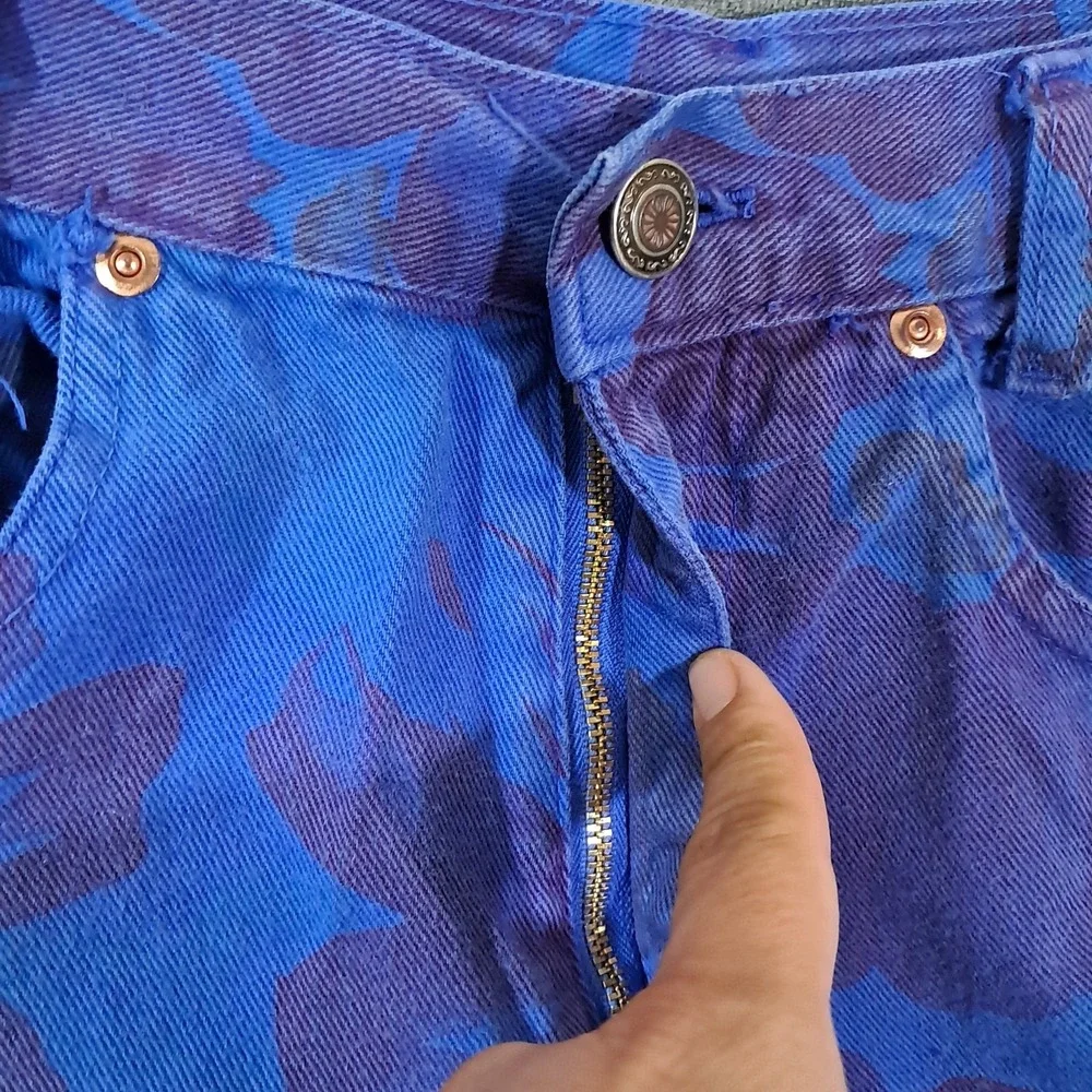 Vintage Michael Jeans Shorts Women 26 Denim High Rise Classic 90s Y2K USA Floral